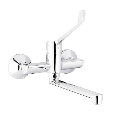 Medizinische Hygienearmatur Küchenarmatur Wandarmatur Spülbecken Küchen Wasserhahn mit langem Hebel, Arztgriff zur Ellenbogen Bedienung, für Klinik, Arztpraxis, Labor und Werkstatt Medizinische Hygienearmatur Küchenarmatur Wandarmatur Spülbecken Küchen Wasserhahn mit langem Hebel, Arztgriff zur Ellenbogen Bedienung, für Klinik, Arztpraxis, Labor und Werkstatt von Sanimix24