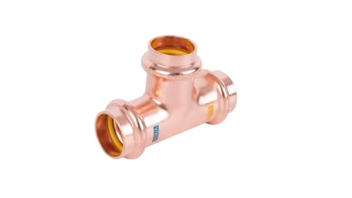 Sanitärshop Baustoffe & Sanitär Pressfittings Kupfer - 1 Produkt für Gas Trinkwasser und Heizung - V Press Kontur (T-Stücke - 1 Stück, 15mm) von Sanitärshop Baustoffe & Sanitär