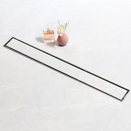 SaniteModar Duschrinne 40cm, Befliesbar Duschrinne mit Siphon Geruchsstop und Haarfilter, Badezimmer Duschablauf Komplettset von SaniteModar