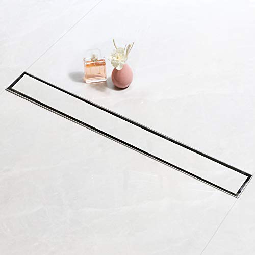 SaniteModar Duschrinne 80cm, Befliesbar Duschrinne mit Siphon Geruchsstop und Haarfilter, Badezimmer Duschablauf Komplettset von SaniteModar