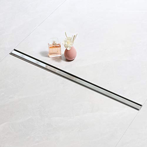 SaniteModar Duschrinne 80cm, Schlank Duschrinne mit Siphon Geruchsstop und Haarfilter von SaniteModar