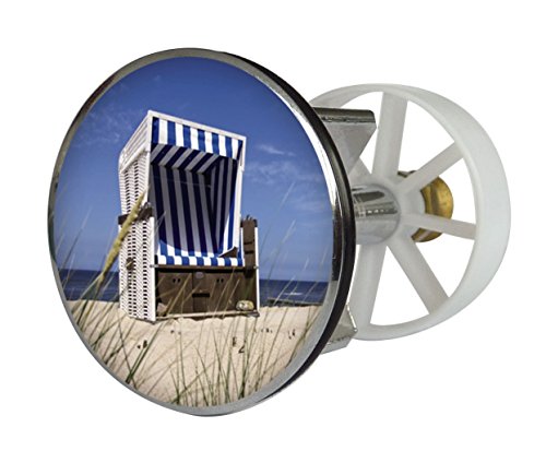 Waschbeckenstöpsel Design Strandkorb | Abfluss-Stopfen aus Metall | Excenterstopfen | 38 40 mm von Sanitop-Wingenroth