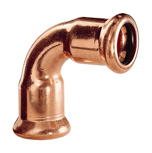 Sanitop-Wingenroth 12404 1 CU Pressfitting Kupfer-Bogen 90 Grad 7002a, rot/Gold, 2 Muffen-18 mm von Sanitop-Wingenroth