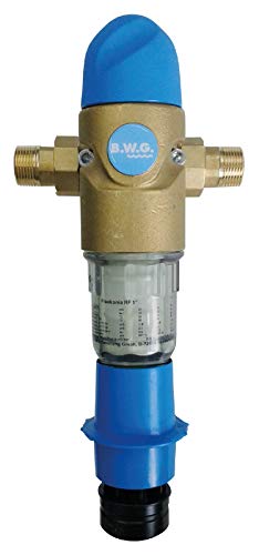 Sanitop-Wingenroth Hauswasserfilter rückspülbar 1 Zoll | Nenndruck: 16 bar | 14326 4, Blau von Sanitop-Wingenroth