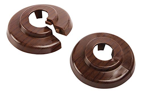 Sanitop-Wingenroth Klapprosette für Rohrsysteme 15 mm oder Typ 1/4 '' 2er-Set Rosette Abdeckung für Heizungsrohre Außendurchmesser: 49 mm Kunststoff dunkel-braun 19446 4 von Sanitop-Wingenroth