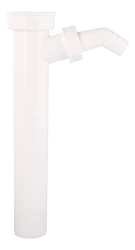 Sanitop-Wingenroth Verstellrohr für Geruchsverschluss Spüle, Typ 1 1/2 '' x 40 x 250 mm, Schlauchverschraubung für Geräteanschluss, mit 45° Winkel, Kunststoff, 221856 von Sanitop-Wingenroth