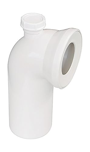 Sanitop-Wingenroth 21642 5 Anschlussbogen für Stand WC | Weiß | 90 Grad | Mit zusätzlichem Anschluss 40 mm | WC, Toilette von Sanitop-Wingenroth