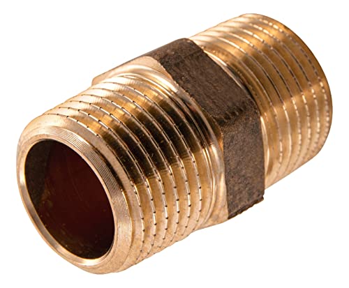 Sanitop-Wingenroth Doppelnippel mit Typ 3/8 '' AG, Fitting mit zwei Außengewinden, Doppelanschluss, Gewindefitting für die Feininstallation, Mehrkant, Rotguss, 163408 von Sanitop-Wingenroth