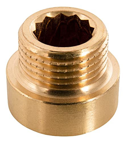 Sanitop-Wingenroth Hahnverlängerung Typ 1/2 '' x 10 mm, Verlängerung, Mit Innenvielkant, 1 Innengewinde und 1 Außengewinde, Trinkwasserinstallation, Messing, 157247 Sanitop-Wingenroth Hahnverlängerung Typ 1/2 '' x 10 mm, Verlängerung, Mit Innenvielkant, 1 Innengewinde und 1 Außengewinde, Trinkwasserinstallation, Messing, 157247 von Sanitop-Wingenroth
