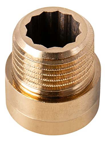 Sanitop-Wingenroth Hahnverlängerung Typ 1/2 '' x 20 mm, Verlängerung, Mit Innenvielkant, 1 Innengewinde und 1 Außengewinde, Rotguss, 157025 von Sanitop-Wingenroth