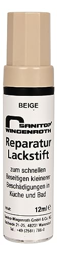 Sanitop-Wingenroth Lack-Reparaturstift, Beige, TÜV zertifiziert, 12 ml, Für kleine Beschädigungen, Küche, Badezimmer, Keramik, Emaille, Acryl, Metall, 661171 Sanitop-Wingenroth Lack-Reparaturstift, Beige, TÜV zertifiziert, 12 ml, Für kleine Beschädigungen, Küche, Badezimmer, Keramik, Emaille, Acryl, Metall, 661171 von Sanitop-Wingenroth