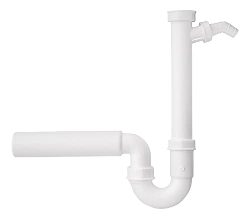 Sanitop-Wingenroth Röhrengeruchsverschluss für Spülen | Mit Winkel-Schlauchverschraubung | Kunststoff-Siphon | Geruchsverschluss für Küche | Küchenspüle | 1 ½ x 40 mm | 22154 2 von Sanitop-Wingenroth