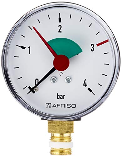 Sanitop-Wingenroth Rohrfeder-Manometer | Druckmessgerät für geschlossene Heizungsanlagen | Anzeigebereich: 0-4 bar | Anschluss von unten | Typ 1/4 '' | Kunststoff | 27169 1 von Sanitop-Wingenroth