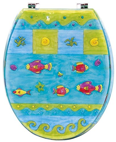 Sanitop-Wingenroth - 40528 7 - WC-Sitz Dekor Mare transparent - WC Brille aus Polyresin-Kunststoff & Metall-Scharnier Sanitop-Wingenroth - 40528 7 - WC-Sitz Dekor Mare transparent - WC Brille aus Polyresin-Kunststoff & Metall-Scharnier von Sanitop-Wingenroth