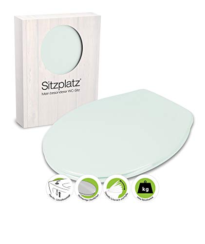 SITZPLATZ - 21511 4 - WC Sitz Deluxe in Ägäis - Toilettensitz aus Duroplast - Toilettendeckel mit Edelstahl-Scharnier & Fast-Fix-Schnellbefestigung von Sanitop-Wingenroth