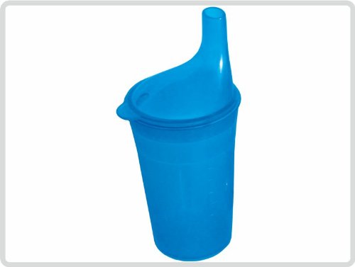 Schnabelbecher mit Deckel für Tee mit langem Mundstück, Farbe: Blau - Schnabeltasse Trinkbecher Einnehmebecher von Saniversum UG