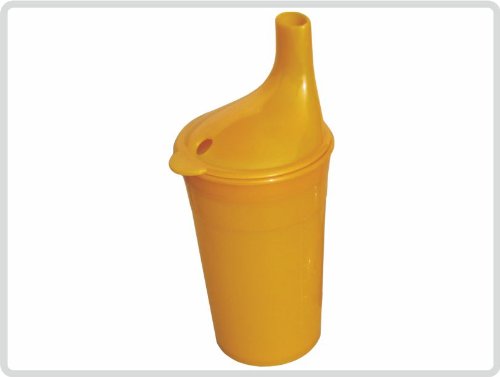Schnabelbecher mit Deckel für Tee mit langem Mundstück, Farbe: Orange - Schnabeltasse Trinkbecher Einnehmebecher von Saniversum UG