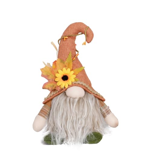 Sanivovonu 2 Stück Herbstdeko Wichtel, Herbst Dekoration Wichtel Figuren, Herbst Deko Puppen mit Sonnenblume, Herbstdeko Innen Figuren Handgefertigt für Thanksgiving Dekoration von Sanivovonu