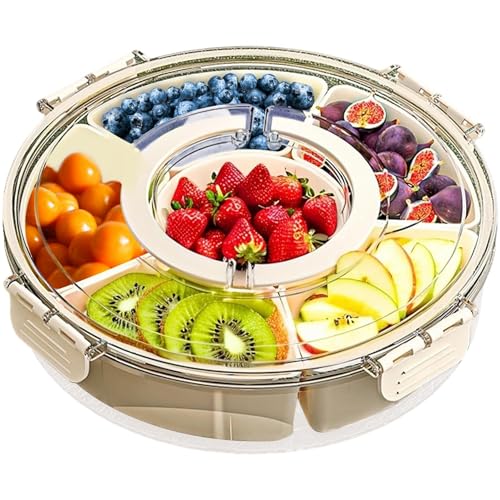 Snackbox mit Fächern – Spülmaschinengeeignet Snackdose | Snackschale | Servierplatte mit Deckel, Unterteilter Snackteller für Party – Picknick Snack Box Organizer für Süßigkeiten Obst Dessert Snackbox mit Fächern – Spülmaschinengeeignet Snackdose | Snackschale | Servierplatte mit Deckel, Unterteilter Snackteller für Party – Picknick Snack Box Organizer für Süßigkeiten Obst Dessert von Sanivovonu