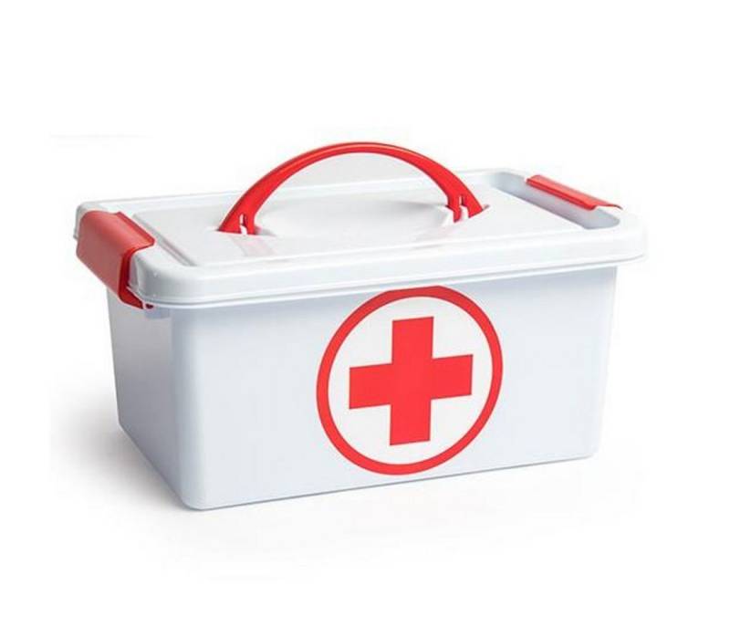Sanixa Aufbewahrungsbox Medizinbox Weiß 4 Liter Kunststoff Klickverschluss Erste Hilfe Box (mit Deckel, Aufbewahrungsbox Hausapotheke), Aufbewahrungskiste Medikamente Arzneimittelbox von Sanixa