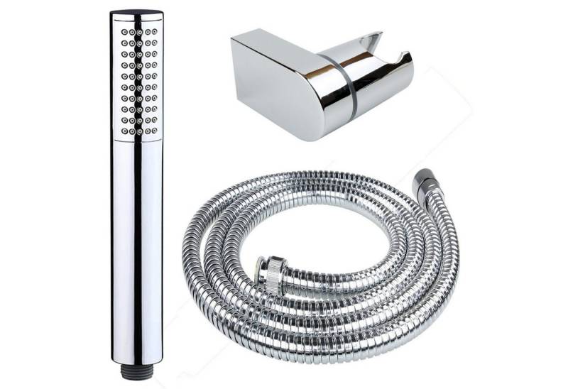 Sanixa Handbrause Stabbrause 170 cm Brauseschlauch Brausehalterung Duschbrause Duschset, (3-tlg., Handdusche), Brauseset mit Schlauch und Wandanschluss Duschkopf Set von Sanixa