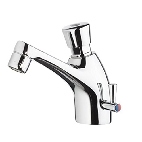 Sanixa MC9007 zeitgesteuerte Armatur | Waschtisch-Armatur selbstabschaltend - LAUFZEIT EINSTELLBAR - Drücker-Armatur Mischerarmatur Schlag-Armatur von Sanixa