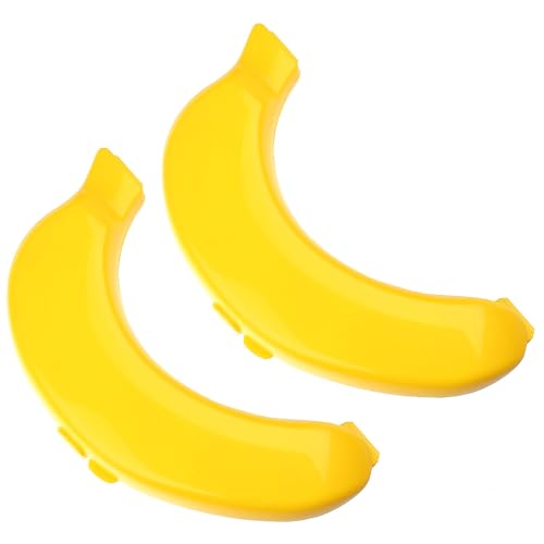 Sanixa PF12040_x2 Bananenbox 2er Set Gelb Kunststoff BPA Frei Bananendose Bananen Aufbewahrung Dose Aufbewahrungsdose Aufbewahrungsbox Bananenhalter von Sanixa