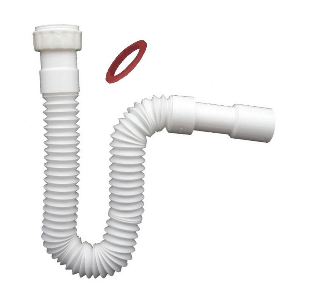 Sanixa Siphon Universal-Abflusssiphon flex 1 1/4 Zoll auf 32/40mm, Siphon Küche Spüle Bad Waschbecken Ablauf flexibel" von Sanixa