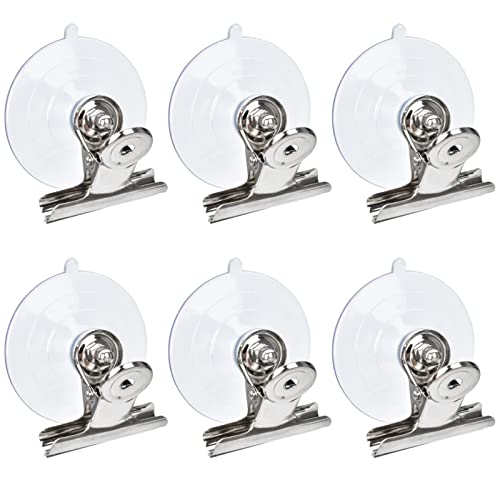 6 Stück Saugnapf-Clips, Werbungssaugnapf mit Schraube, transparente Saugnäpfe zum Aufhängen von Heimbüro-Zubehör von Sankoly