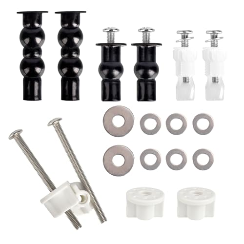 Universal Edelstahl WC-Sitz-Scharnierbolzen Schrauben 18 Stück WC-Sitzschrauben Ersatz-Set mit dehnbaren Gummimuttern und Unterlegscheiben zur Befestigung des Toilettensitzes oben Universal Edelstahl WC-Sitz-Scharnierbolzen Schrauben 18 Stück WC-Sitzschrauben Ersatz-Set mit dehnbaren Gummimuttern und Unterlegscheiben zur Befestigung des Toilettensitzes oben von Sankoly
