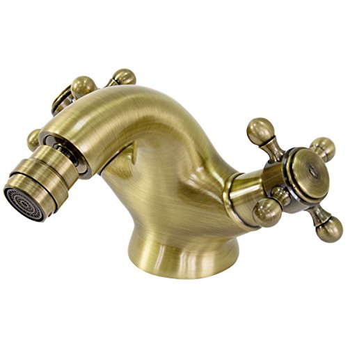 Retro Bidet Zweigriff Armatur Bidetarmatur Wasserhahn Bidetmischer Sanlingo Messing Bronze von Sanlingo