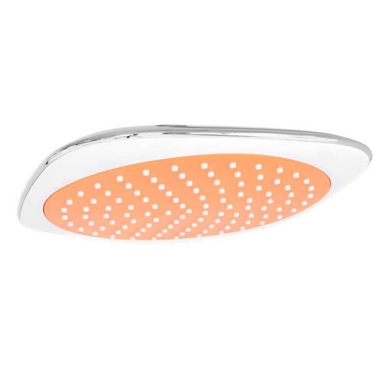 Sanlingo Duschbrause 20x20 cm Regenbrause eckig Duschkopf Orange Weiss Chrome Brausekopf von Sanlingo