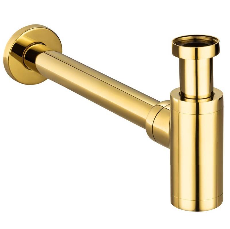 Sanlingo Ablaufgarnitur Gold Röhrensiphon Siphon Sifon Geruchsverschluss Bad Spüle Küche von Sanlingo