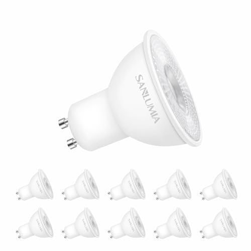 Sanlumia | LED Lampe | GU10 10er Set | LED Birne 5 Watt | Glühbirne 400 Lumen |Leuchtmittel ersetzt Halogen 50W | Cool Weiß 6400K | Abstrahlwinkel 38° | Nicht Dimmbar | LED-Licht Reflektor von Sanlumia