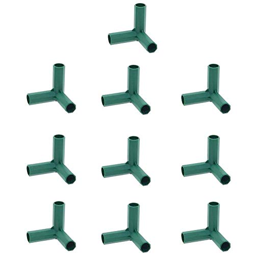 10 Stück Steckverbinder Rohrverbinder Verbindungsstücke, PVC Eckverbinder, für Gewächshäuser Rahmen Regale (3 Wege - 11mm) von Sanmum