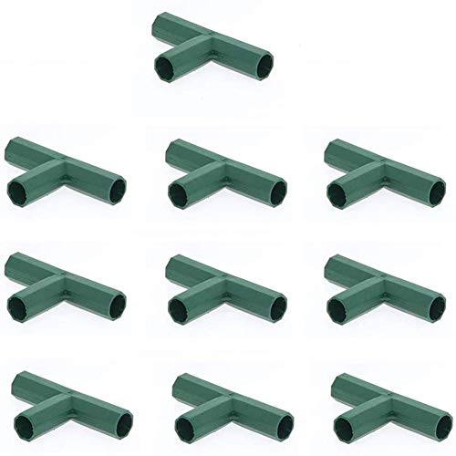 10 Stück Steckverbinder Rohrverbinder Verbindungsstücke, PVC Eckverbinder, für Gewächshäuser Rahmen Regale (3 Wege T-Stück 11mm) von Sanmum