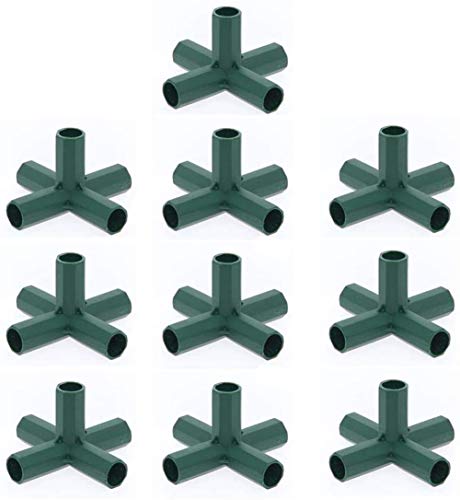 10 Stück Steckverbinder Rohrverbinder Verbindungsstücke, PVC Eckverbinder, für Gewächshäuser Rahmen Regale (5 Wege - 16mm) von Sanmum