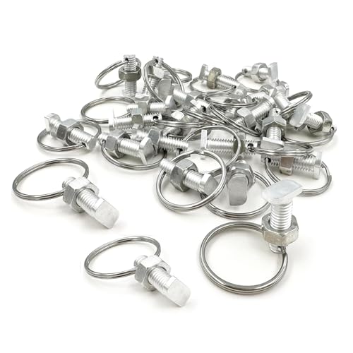 20 Stück Gewächshausschrauben und -ringe, Hammerkopfschrauben mit Muttern und Ring-Öse für Kletterpflanzen, Bauen von Gewächshaus von Sanmum