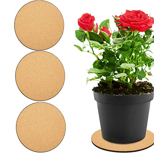 3 Stück Kork Pflanzenmatte Set, Runde Topfuntersetzer aus Kork, Untersetzer Set für Blumentopf, für Garten, Hof, (Nude/Schwarz,15+20+25cm) von Sanmum