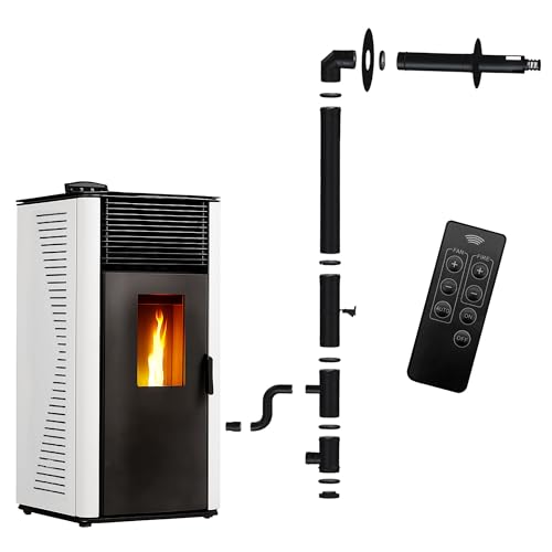 ANITA Pelletofen wasserdicht 15 kW weiß Sannover + Komplettset von Sannover Thermique