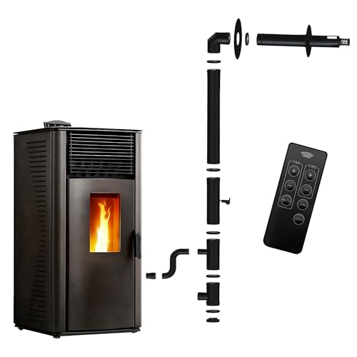 Anita Pelletofen wasserdicht 15 kW schwarz Sannover + Komplettset von Sannover Thermique