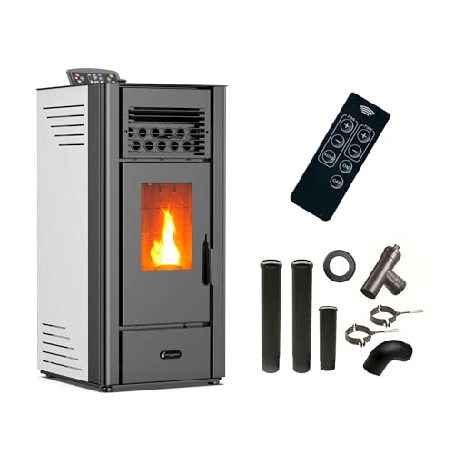 Pelletofen Anita 10 kW weiß Sannover + Anschluss-Set Raucherei von Sannover Thermique