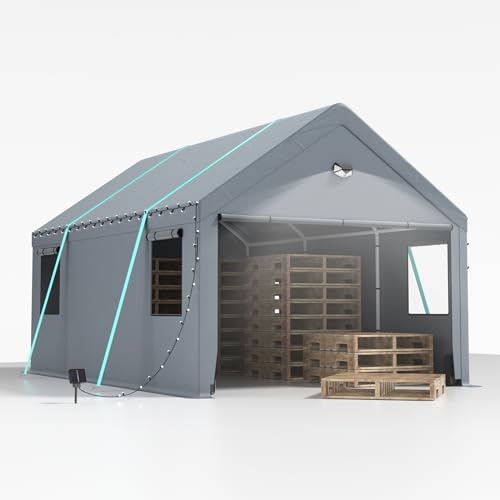 Carport Zeltgarage 3x6 m – extra großes Garagenzelt Winterfest mit Roll-up-Fenster für Auto, SUV, Boote & LKW – Seitenwände und Dach abnehmbar – Unterstand Lagerzelt oder Weidezelt von Sannwsg