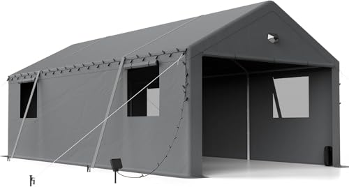 Carport Zeltgarage 4x8m – extra großes Garagenzelt Winterfest mit Roll-up-Fenster für Auto, SUV, Boote & LKW – Seitenwände und Dach abnehmbar – Unterstand Lagerzelt oder Weidezelt von Sannwsg