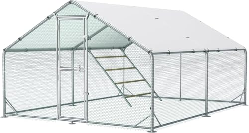 Großer Hühnerstall aus Metall 4x3x2m mit Dachabdeckung Hühnergehege für Garten Wetterfestes Freilaufgehege für 6 bis 10 Hühner mit Zubehör und Sitzleiter Großer Hühnerstall aus Metall 4x3x2m mit Dachabdeckung Hühnergehege für Garten Wetterfestes Freilaufgehege für 6 bis 10 Hühner mit Zubehör und Sitzleiter von Sannwsg