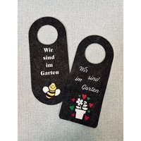 Schild Aus Filz, Wir Sind Im Garten, Ich Bin in Verschiedenen Ausführungen, Mit Aufgebügeltem Vinyl von SannysCreativeWB