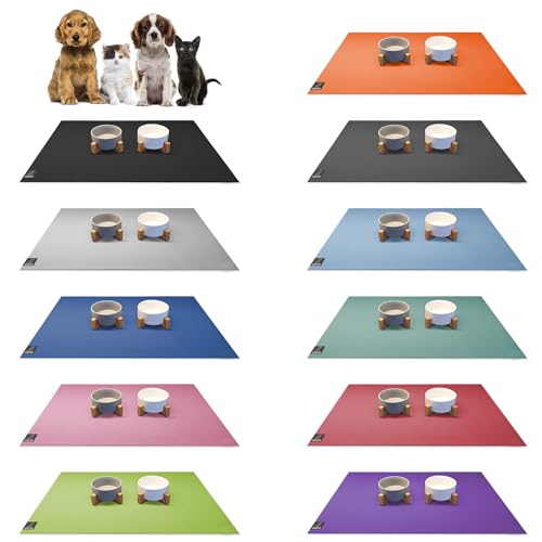 SanoZoo® Napfunterlage - Öko-TEX - Made in Germany - rutschfeste Futtermatte für Hunde & Katzen 80x80cm Lila, wasserfest von SanoZoo