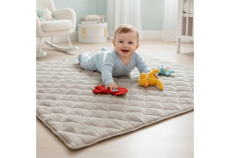 Krabbeldecke Soft-Cord wasserabweisende Sanosoft Babydecke, Sanosoft, Öko-Tex und Made in Germany von Sanosoft