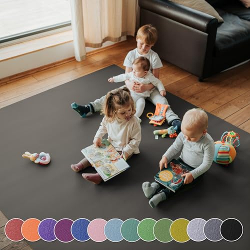 Krabbelmatte SanoSoft XXL Krabbelunterlage Made in Germany -Öko-Tex 100 | 180x400cm Grau von Sanosoft
