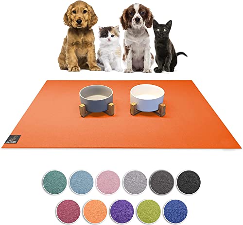 SanoZoo, die Napfunterlage! Öko-TEX - Made in Germany - Futtermatte für Katzen 70 x 120 cm Orange von Sanosoft